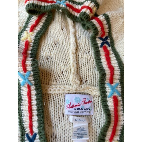 Vintage Style Old Navy Knit Hoodie Sweater L Cottagecore Campcore Streetwear - Picture 8 of 12